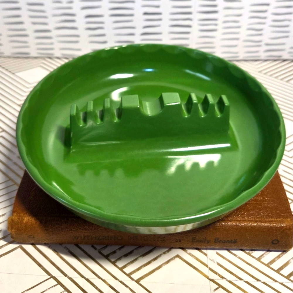 GES-LINE 341 Green Melamine Vintage Ashtray Trinket Bowl